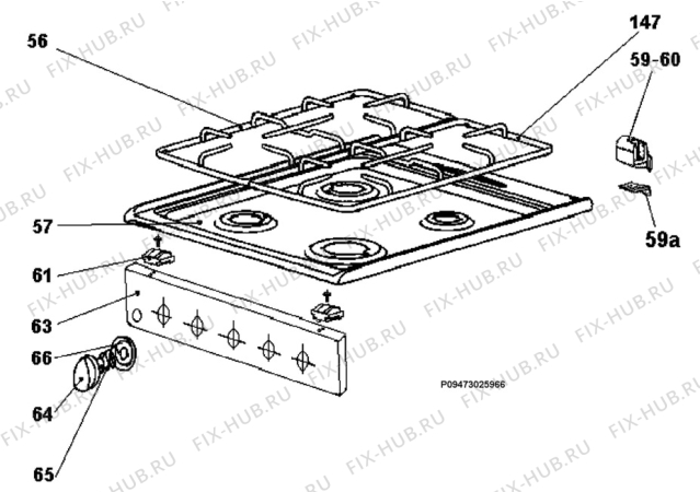 Взрыв-схема плиты (духовки) Zanussi ZC5040X - Схема узла Section 5
