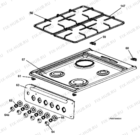 Взрыв-схема плиты (духовки) Faure CMC412W - Схема узла Section 4