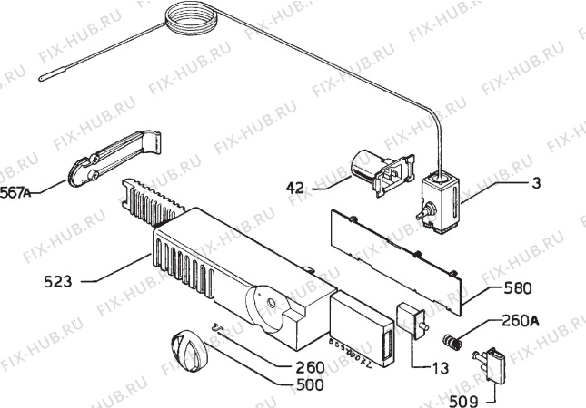 Взрыв-схема холодильника Juno KFS235 - Схема узла Refrigerator electrical equipment