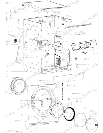 Схема №1 FSCR80420 с изображением Блок управления для стиральной машины Whirlpool 481011037570