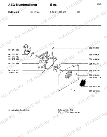 Взрыв-схема плиты (духовки) Aeg 5311V-W - Схема узла Section6
