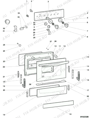 Взрыв-схема плиты (духовки) Ariston C145GWF (F022645) - Схема узла