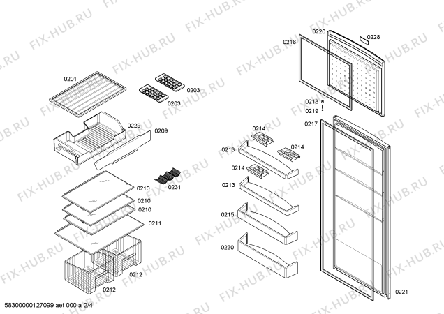 Схема №1 BD4304ANFE с изображением Панель для холодильной камеры Bosch 00605791