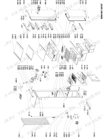 Схема №1 KGN339SUPERECOA++WS с изображением Дверца для холодильной камеры Whirlpool 480132103296