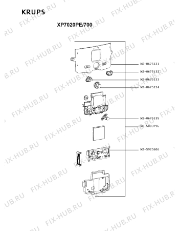 Взрыв-схема кофеварки (кофемашины) Krups XP7020PE/700 - Схема узла IP003425.4P3