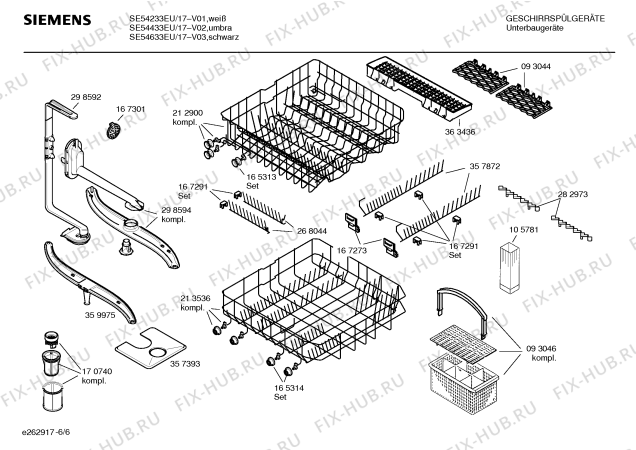 Взрыв-схема посудомоечной машины Siemens SE54633EU - Схема узла 06
