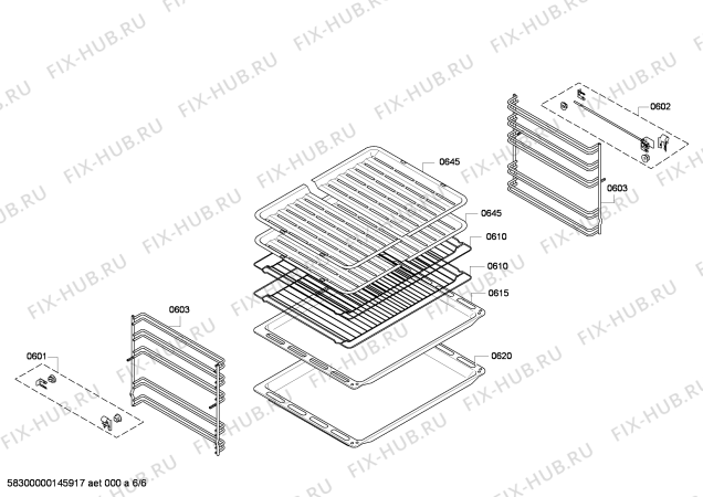 Взрыв-схема плиты (духовки) Bosch HBA63B450A - Схема узла 06