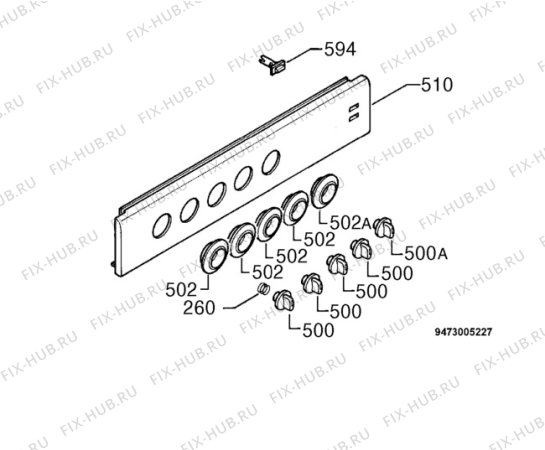 Взрыв-схема плиты (духовки) Zanussi ZCS6634W - Схема узла Command panel 037