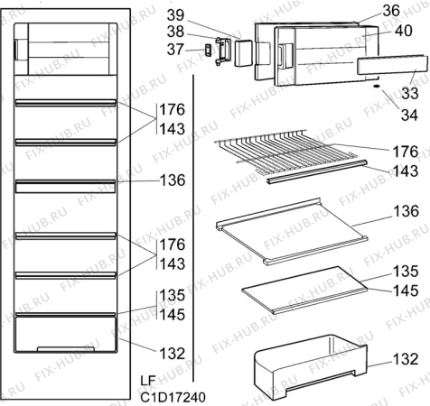 Взрыв-схема холодильника Rosenlew RJK902 - Схема узла C10 Interior