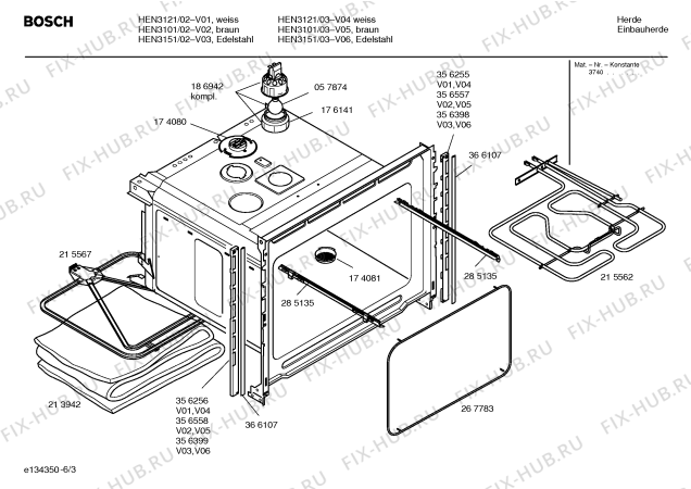 Схема №1 HEN3151 с изображением Инструкция по эксплуатации для духового шкафа Bosch 00581066