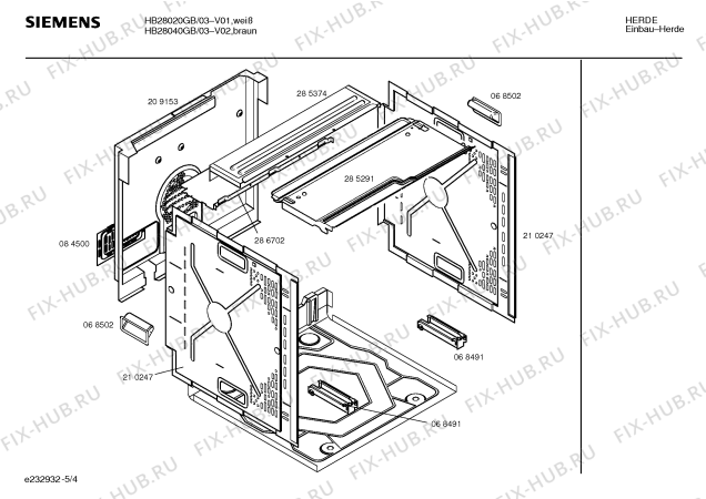 Схема №1 HB28020GB с изображением Панель управления для плиты (духовки) Siemens 00353937