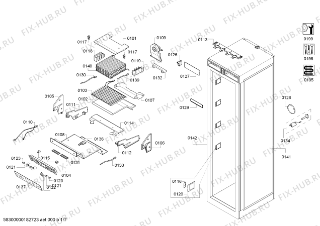 Схема №1 T18ID800LP с изображением Дверь для холодильника Bosch 00713211