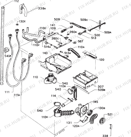 Взрыв-схема стиральной машины Electrolux WH818 - Схема узла Hydraulic System 272