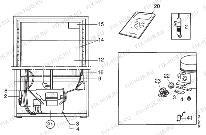 Взрыв-схема холодильника Electrolux ER8319C - Схема узла Section 4