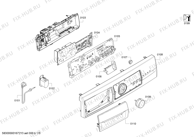 Схема №1 CM1001ETR Super 8 с изображением Корпус для стиралки Bosch 00743248