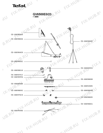 Взрыв-схема утюга (парогенератора) Tefal GV6500E0/23 - Схема узла IP003130.2P2