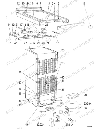 Взрыв-схема холодильника Zanussi ZRB32O - Схема узла Cooling system 017