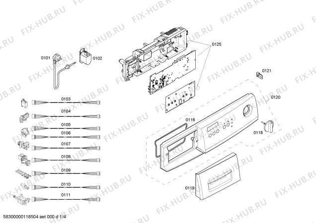 Схема №1 WAE24270AU с изображением Панель управления для стиральной машины Bosch 00661948