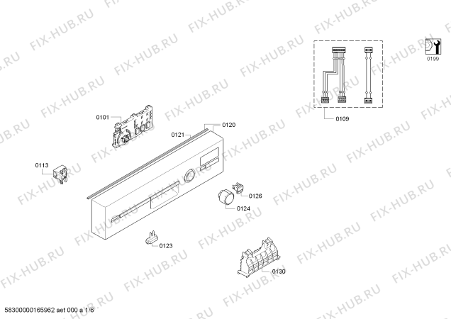 Схема №1 SR44E200SK с изображением Передняя панель для посудомойки Siemens 00707700