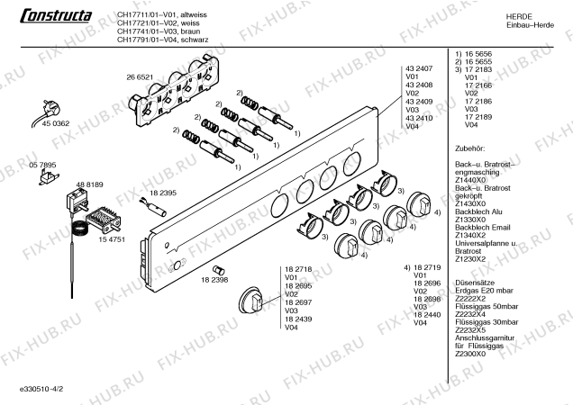 Схема №1 CH17711 с изображением Панель управления для электропечи Bosch 00432407