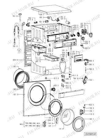Схема №1 AWM 767 с изображением Обшивка для стиралки Whirlpool 481245211128
