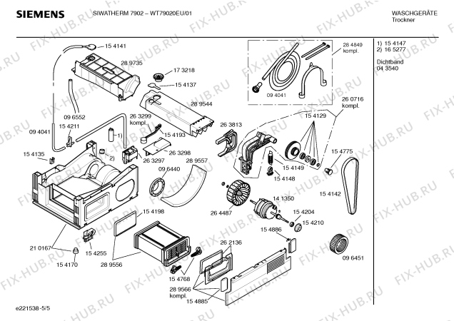 Схема №1 WT79020EU SIWATHERM 7902 с изображением Инструкция по эксплуатации для сушилки Siemens 00524402
