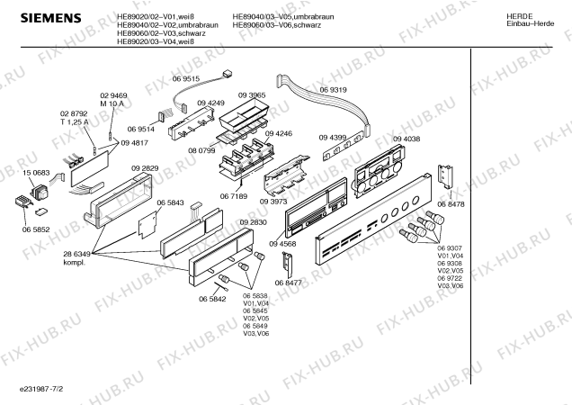 Схема №1 HE89040 с изображением Краткая инструкция для духового шкафа Siemens 00517127