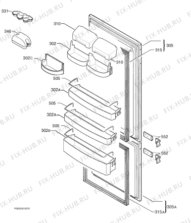 Взрыв-схема холодильника Privileg 329059_40412 - Схема узла Door 003