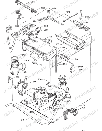 Взрыв-схема стиральной машины Electrolux EW1547F - Схема узла Hydraulic System 272