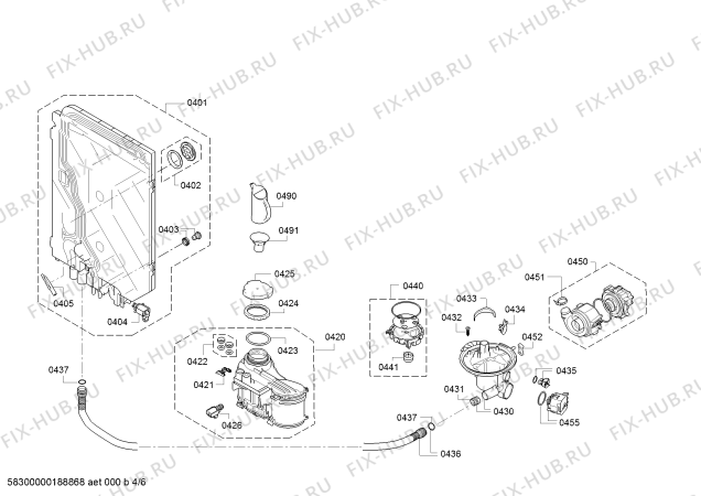 Взрыв-схема посудомоечной машины Constructa CP4A53J5 energy - Схема узла 04