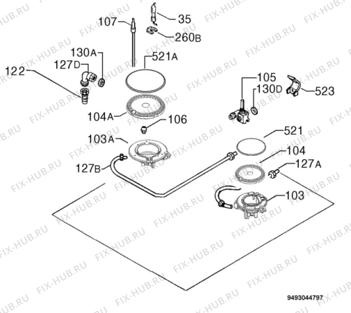 Взрыв-схема плиты (духовки) Zanussi ZXS646ITX - Схема узла Functional parts 267