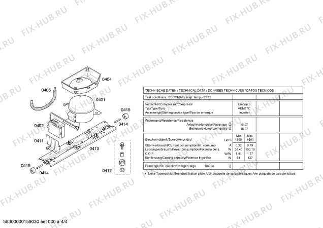 Взрыв-схема холодильника Balay 3KFI7660 - Схема узла 04