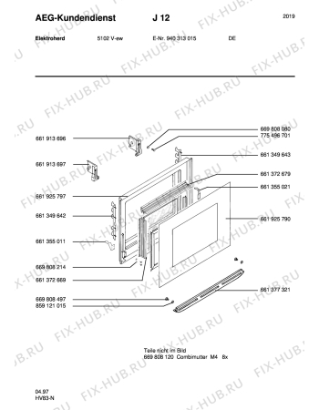 Взрыв-схема плиты (духовки) Aeg 5102V-W - Схема узла Section3