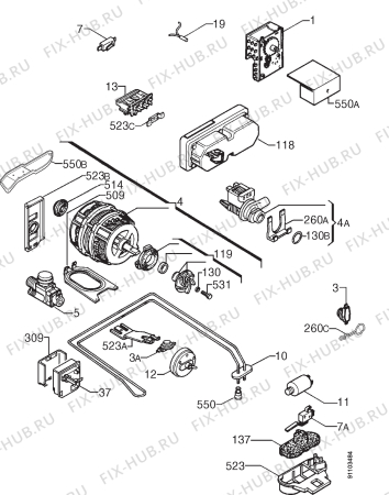 Взрыв-схема посудомоечной машины Privileg 028134 5 - Схема узла Electrical equipment 268