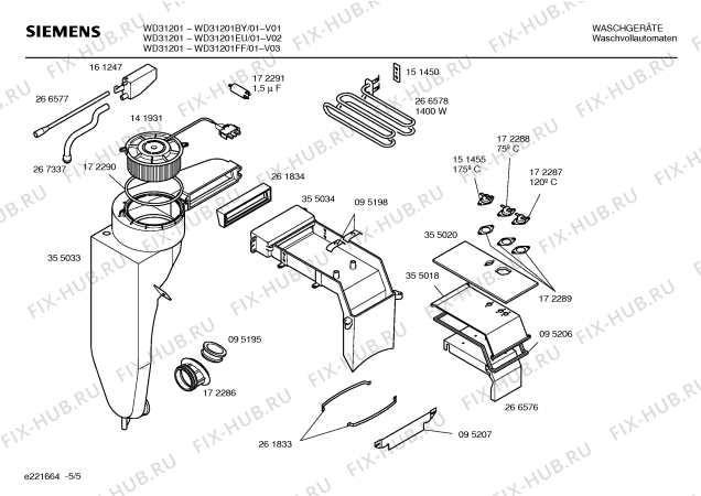 Схема №1 WD31201EU с изображением Инструкция по эксплуатации для стиралки Siemens 00527435