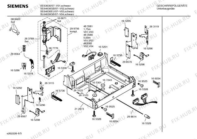 Схема №1 SL64630GB с изображением Внешняя дверь для посудомойки Siemens 00214638