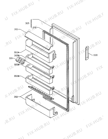 Взрыв-схема холодильника Zanussi ZF233C - Схема узла Door 003