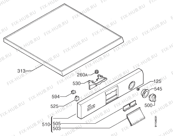 Взрыв-схема посудомоечной машины Zanussi DW684 - Схема узла Command panel 037