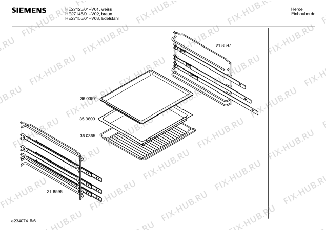 Взрыв-схема плиты (духовки) Siemens HE27145 - Схема узла 06