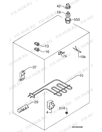 Взрыв-схема плиты (духовки) Nestor Martin EK5301W - Схема узла Electrical equipment 268