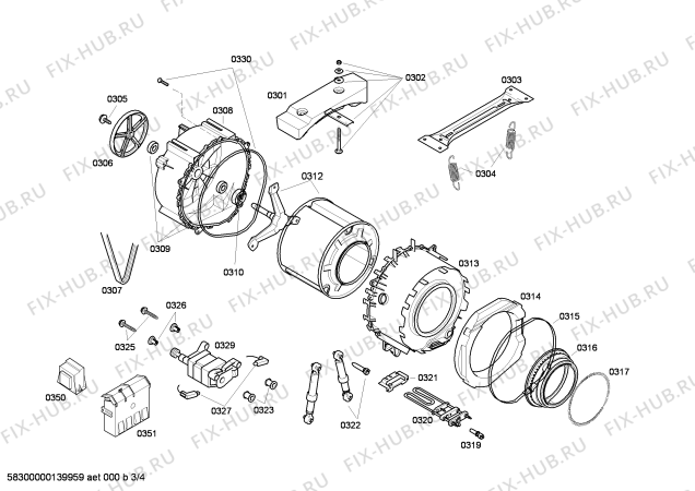 Схема №1 WFL2090UC с изображением Мотор для стиралки Bosch 00144610