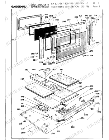 Схема №2 EM837500 с изображением Панель для микроволновки Bosch 00097476