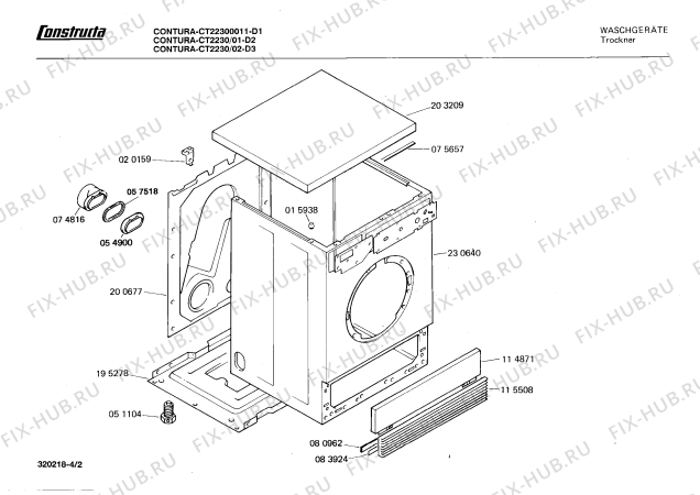 Схема №1 CT22300011 CONTURA с изображением Переключатель для сушилки Bosch 00055731