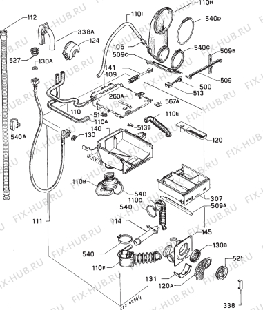 Взрыв-схема стиральной машины Zanussi ZWD1050TURBO - Схема узла Hydraulic System 272