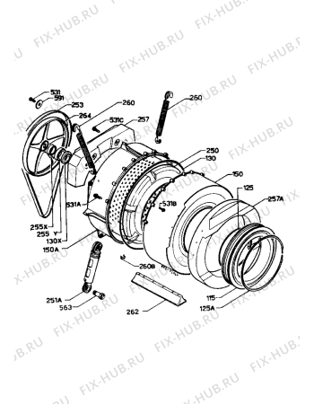 Взрыв-схема стиральной машины Zanussi ZF842C - Схема узла Tub and drum