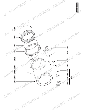 Схема №1 AWG 308 E UA с изображением Обшивка для стиральной машины Whirlpool 480111101629
