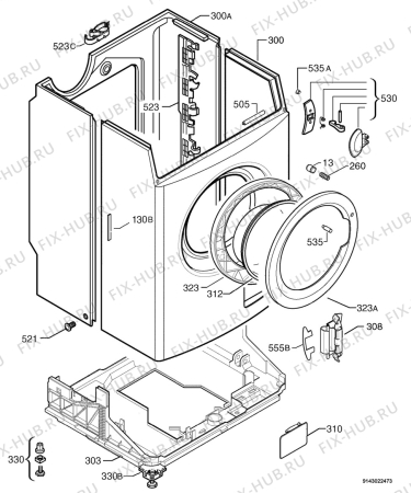 Взрыв-схема стиральной машины Zanussi ZWG5161 - Схема узла Housing 001