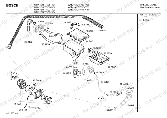 Схема №1 WM40810TR SIWAMAT 4081 с изображением Кабель для стиральной машины Bosch 00266876