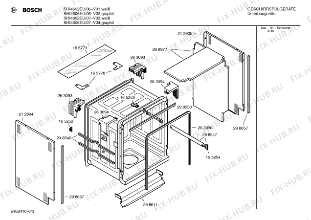 Взрыв-схема посудомоечной машины Bosch SHI4606EU Silence comfort - Схема узла 03