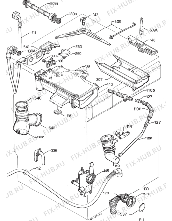 Взрыв-схема стиральной машины Zanussi FJ1224W - Схема узла Hydraulic System 272